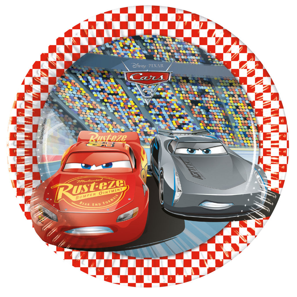 Disney Cars Arena Race papīra šķīvju komplekts 8 gabali 20 cm FSC