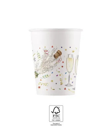 Dzirkstošās svinības Dzirkstošās svinības papīra krūzītes 8 gab. 200 ml FSC
