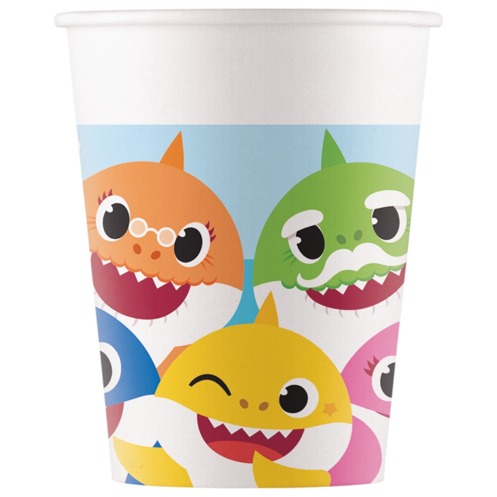 Baby Shark Fun in the Sun papīra krūzītes 8 gab. 200 ml FSC