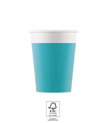 Krāsa vienkrāsaina tirkīza, zila papīra glāze 8 gab. 200 ml FSC