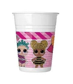 LOL Surprise Glitterati plastmasas krūzīšu komplekts 8 gab. 200 ml
