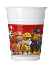 Ķepu patruļa "Ready For Action" plastmasas krūzītes 8 gab. 200 ml