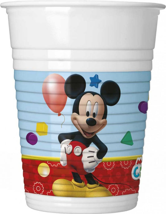 Disney Mickey rotaļīgais plastmasas krūzīšu komplekts 8 gab. 200 ml