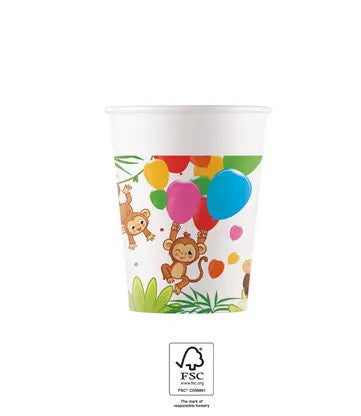 Džungļu balonu papīra krūzītes 8 gab. 200 ml FSC