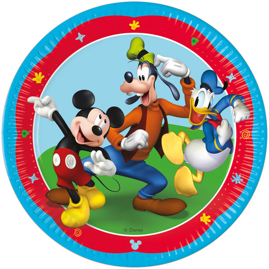 Disney Mikijs, Rock the House papīra šķīvji, 8 gab., 23 cm, FSC