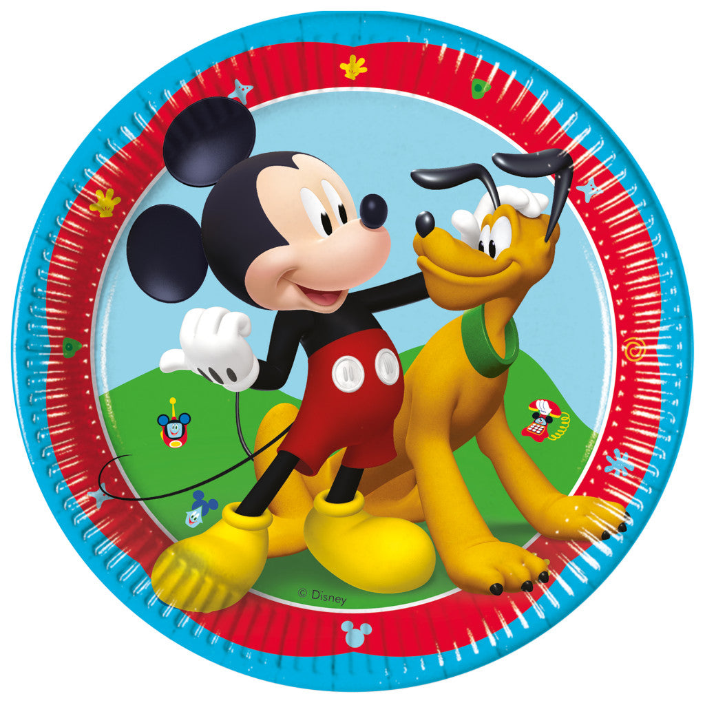 Disney Mikijs, Rock the House papīra šķīvji, 8 gab., 20 cm, FSC