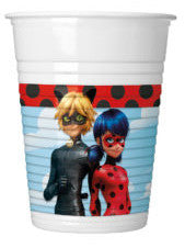 Miraculous Ladybug Hero plastmasas krūzīšu komplekts, 8 gab., 200 ml
