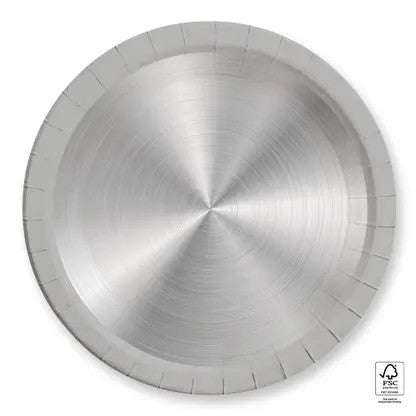 Krāsainie nākamās paaudzes sudraba papīra šķīvji 8 gab. 23 cm FSC