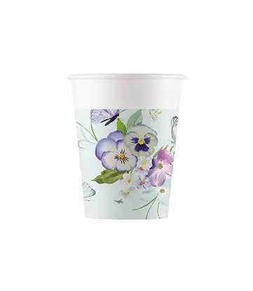 Tauriņa tirkīza papīra krūzītes 8 gab. 200 ml