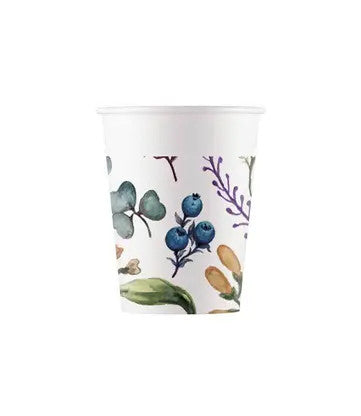 "Flower Herbs" papīra krūzīšu komplekts, 8 gab., 200 ml