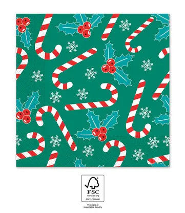 Ziemassvētku cukurniedru salvetes 20 gab. 33x33 cm FSC