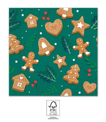 Ziemassvētku kanēļa cepumi i salvetes 20 gab. 33x33 cm