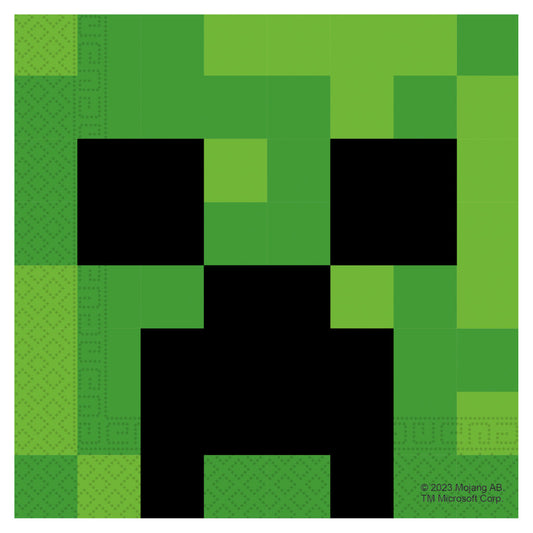 Minecraft zaļas 20 salvetes iepakojumā 33x33 cm FSC