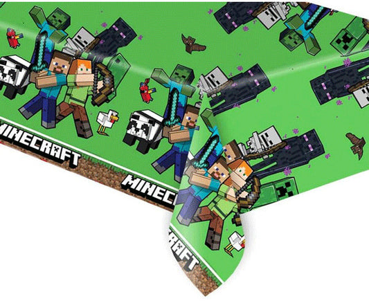 Minecraft zaļa plastmasas galdauta kārta 120x180 cm