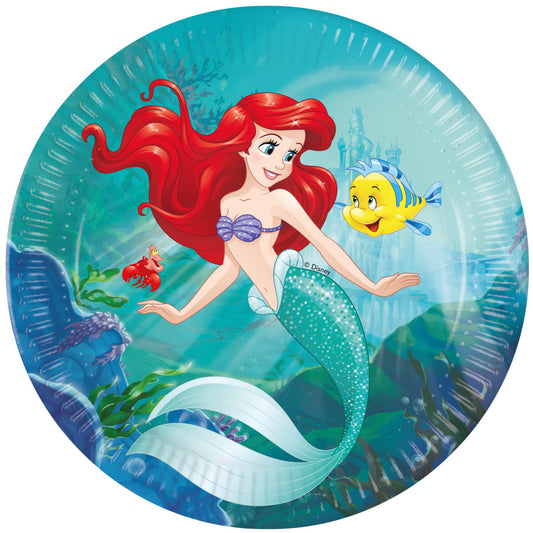Disney Princess Ariel Curious papīra šķīvji 8 gab. 23 cm FSC