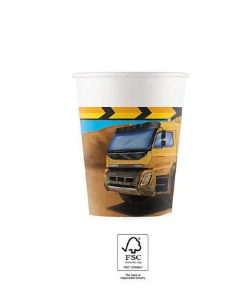 Papīra krūzītes Construction Grabber 8 gab. 200 ml FSC