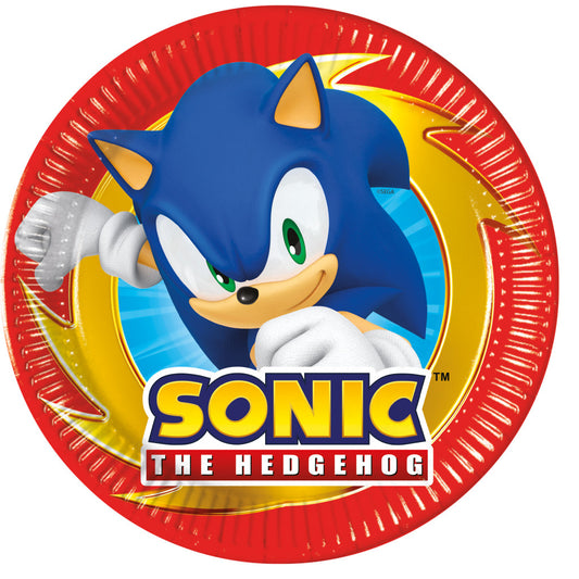 Sonic the Hedgehog Sega Sonic the Hedgehog papīra šķīvji, 8 gab., 20 cm, FSC
