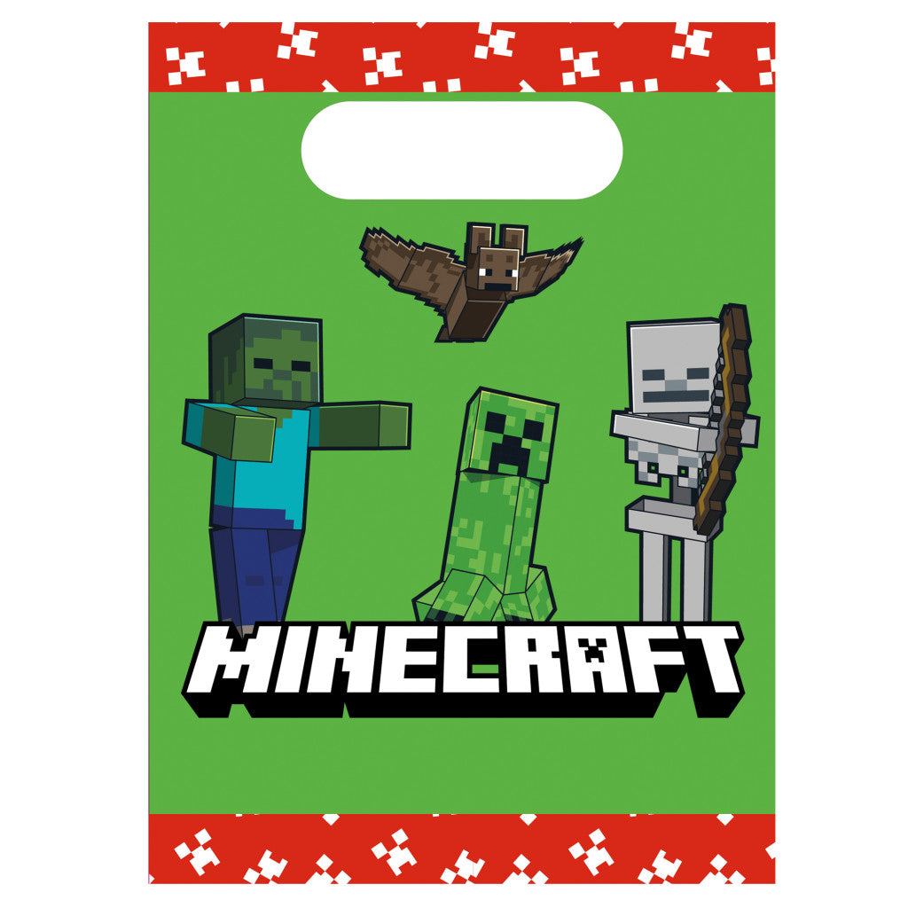 Minecraft zaļš papīra dāvanu maisiņu komplekts (4 gab.)