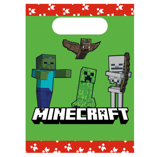 Minecraft zaļš papīra dāvanu maisiņu komplekts (4 gab.)