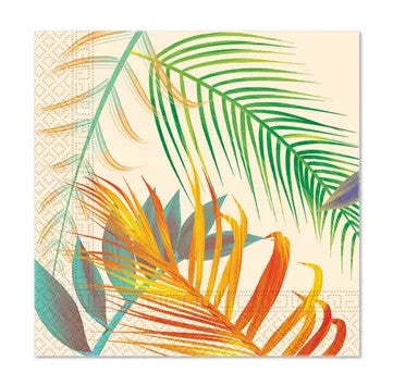 Salvetes ar tropu ziedu un lapu motīvu, 20 gab., 33x33 cm, FSC