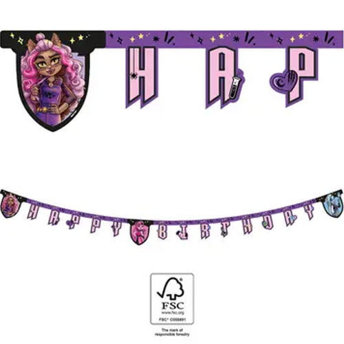 Monster High Friends dzimšanas dienas laimīgās dienas zīme FSC 2 m