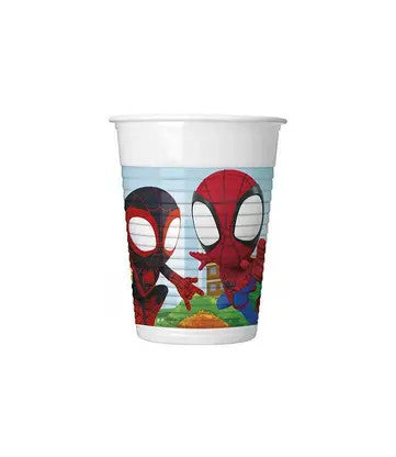 Zirnekļcilvēka un Zirnekļcilvēka plastmasas krūzītes 8 gab. 200 ml