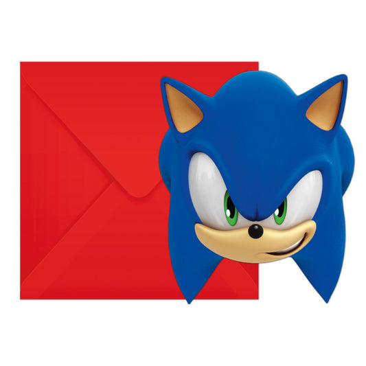 Sonic the Hedgehog Sega Sonic the Hedgehog ballītes ielūgums 6 gab. FSC