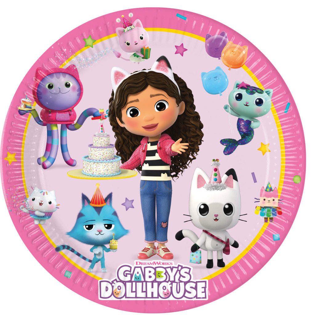 Gabby's Dollhouse Friends papīra šķīvji 8 gab. 20 cm FSC