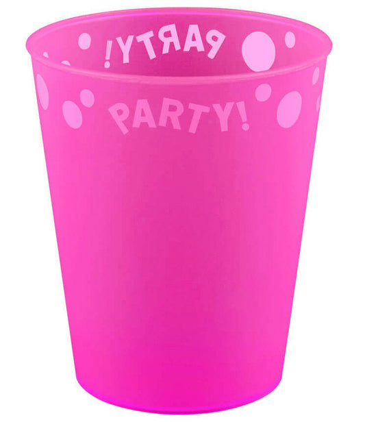 Party Fuchsia fluorescējoša fuksijas mikro augstākās kvalitātes plastmasas krūzīte 250 ml