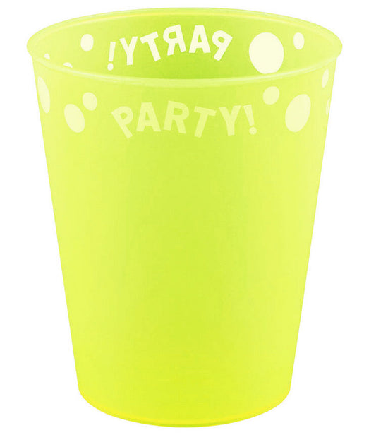 Ballītes dzeltena fluorescējoša dzeltena mikro premium plastmasas krūzīte 250 ml