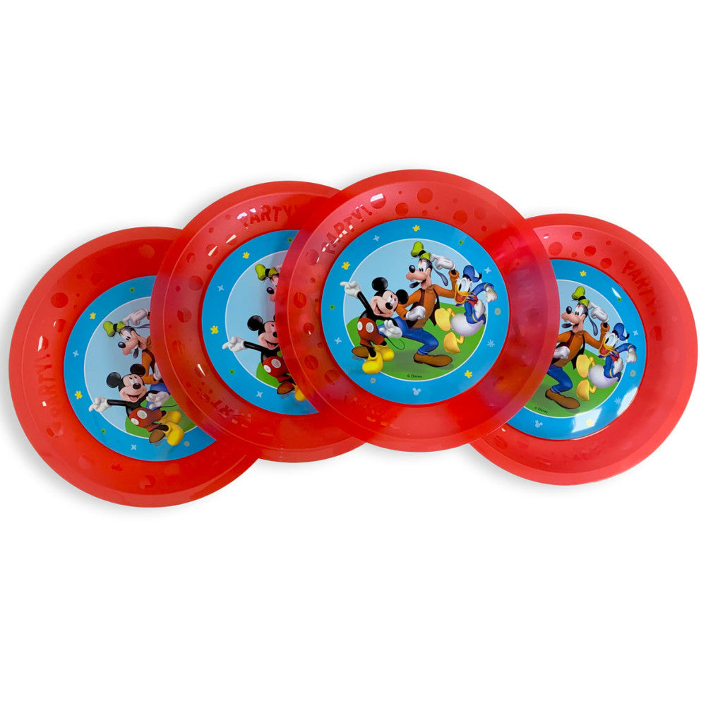 Disney Mickey Rock the House mikrošķiedras plastmasas šķīvju komplekts, 4 gab., 21 cm