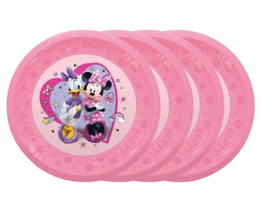 Disney Minnie Junior mikro augstākās kvalitātes plastmasas šķīvju komplekts, 4 gab., 21 cm