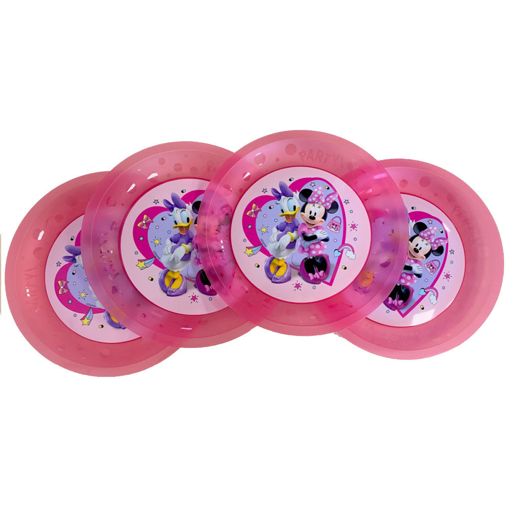 Disney Minnie Junior mikro augstākās kvalitātes plastmasas šķīvju komplekts, 4 gab., 21 cm