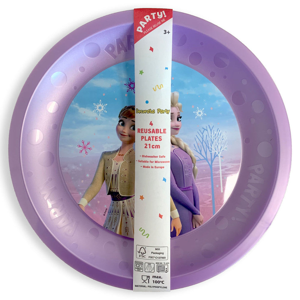 Disney Frozen Wind mikrošķiedras plastmasas šķīvju komplekts, 4 gab., 21 cm