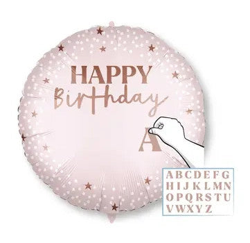 Rozā dzimšanas dienas folijas balons, 46 cm, pielāgojams