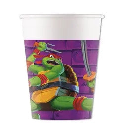 Pusaudžu mutantu nindzju bruņurupuči violetas papīra glāzes 8 gab. 200 ml FSC