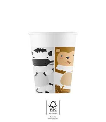Dzīvnieku zoo papīra krūzītes 8 gab. 200 ml FSC