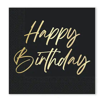 Elegantas dzimšanas dienas salvetes ar uzrakstu "Happy Birthday", 20 gab., 33x33 cm, FSC