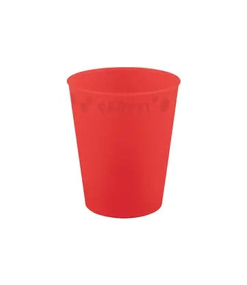 Ballīšu spilgti sarkana mikro augstākās kvalitātes plastmasas krūzīte 250 ml
