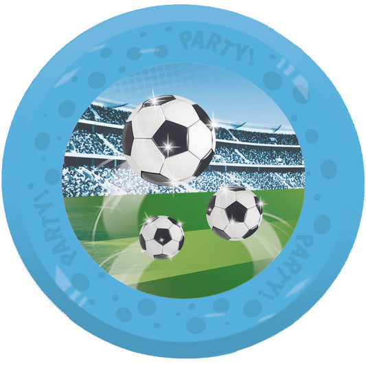 Futbola līdzjutēju mikro augstākās kvalitātes plastmasas vakariņu šķīvju komplekts, 4 daļas, 21 cm