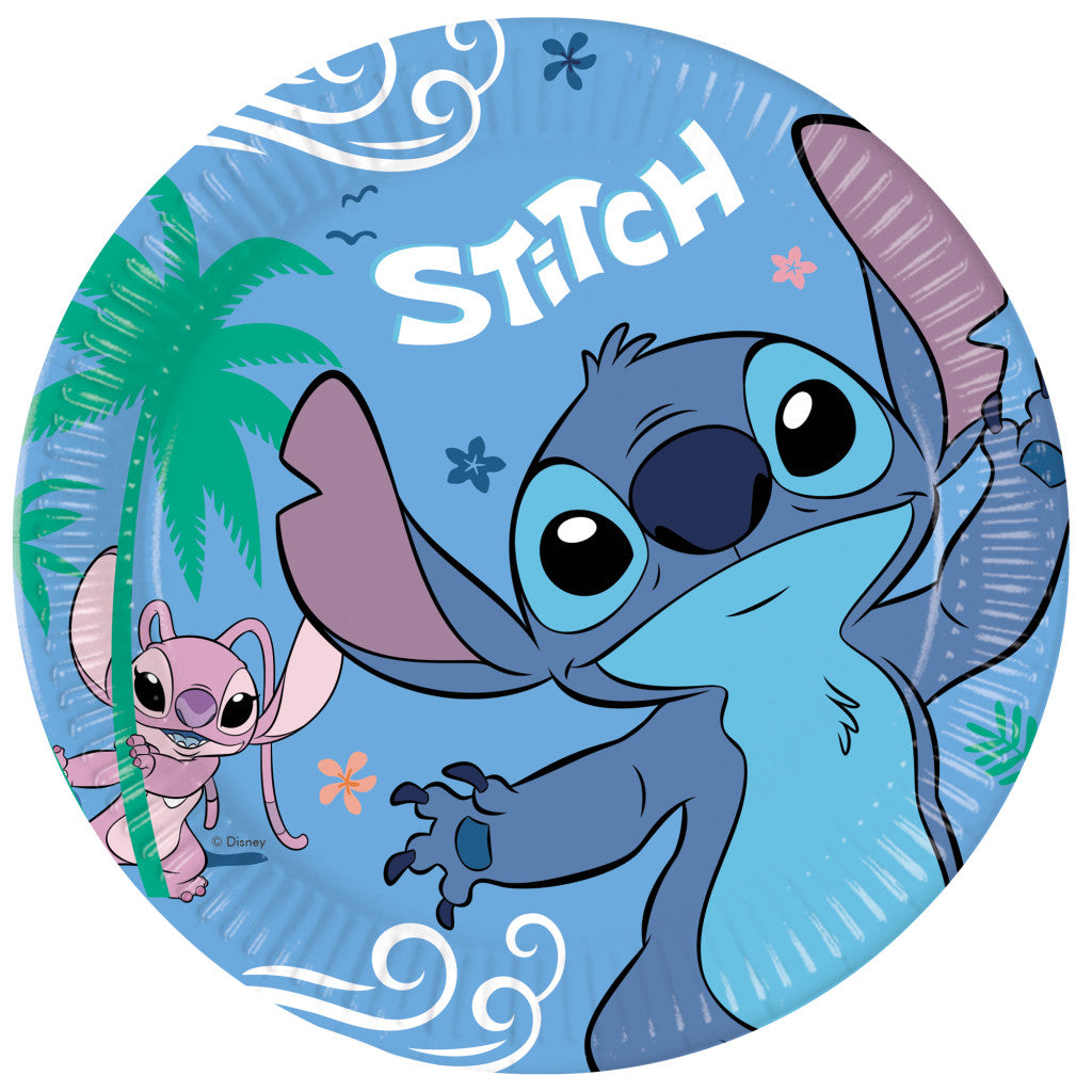 Disney Lilo un Stitch eņģeļu papīra šķīvji 8 gab. 23 cm FSC