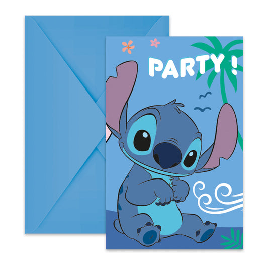 Disney Lilo un Stitch eņģeļu ballītes ielūgumi 6 gab. FSC
