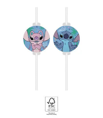 Disney Lilo un Stitch eņģeļu papīra salmiņu komplekts, 4 gab. FSC