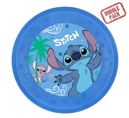 Disney Lilo un Stitch eņģeļa mikro augstākās kvalitātes plastmasas šķīvju komplekts, 4 gab., 21 cm