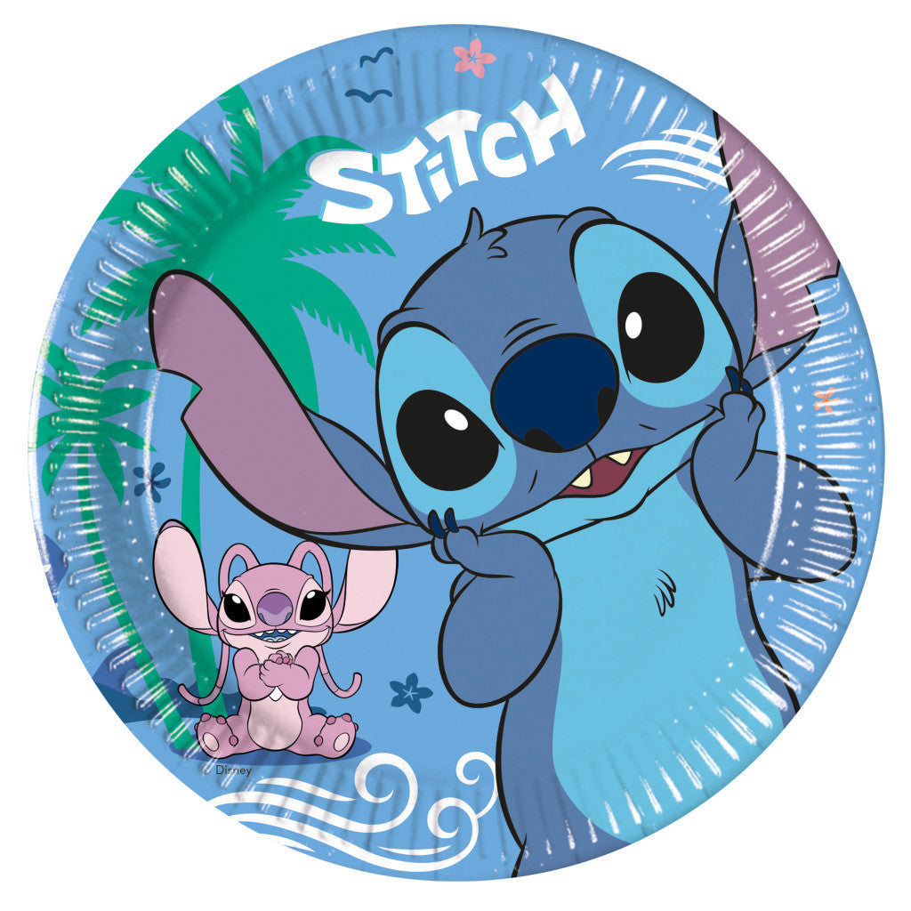 Disney Lilo un Stitch eņģeļu papīra šķīvji 8 gab. 20 cm FSC