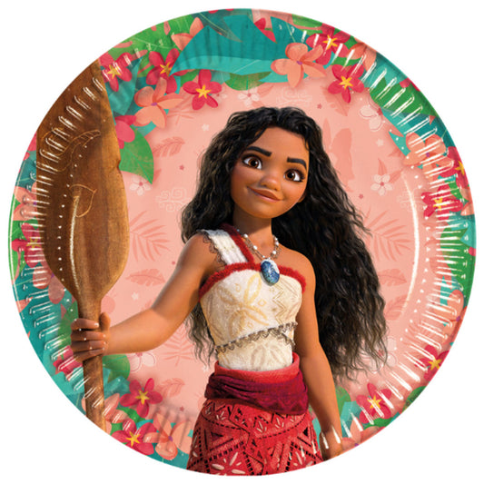 Disney Vaiana papīra šķīvji Burāšanas gars 8 gab. 23 cm FSC
