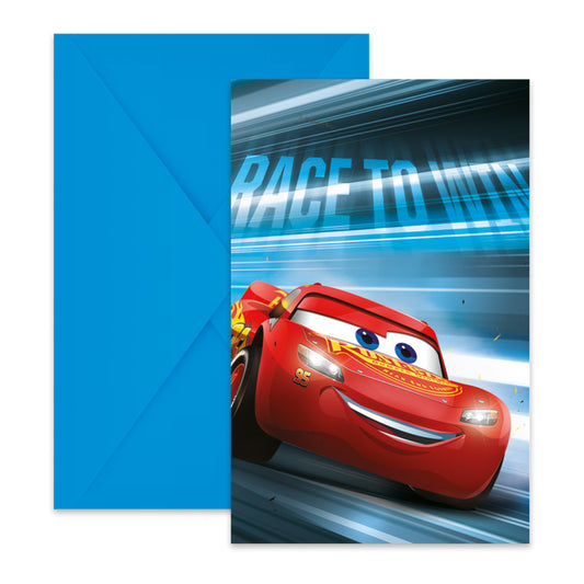 Disney Cars Uzvara ir mana ballītes ielūgumi 6 gab. FSC
