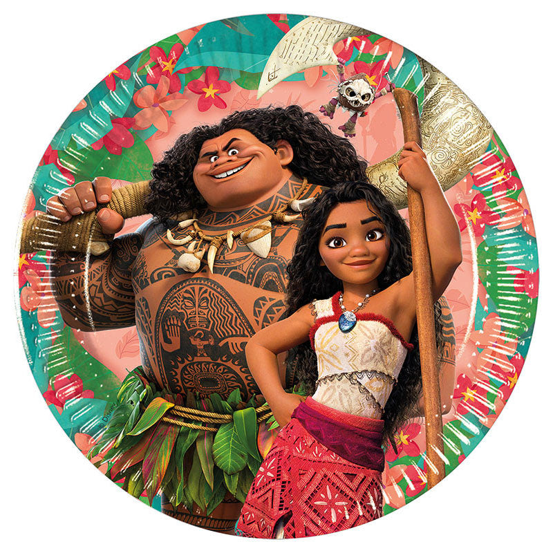 Disney Vaiana papīra šķīvji Burāšanas gars 8 gab. 20 cm FSC