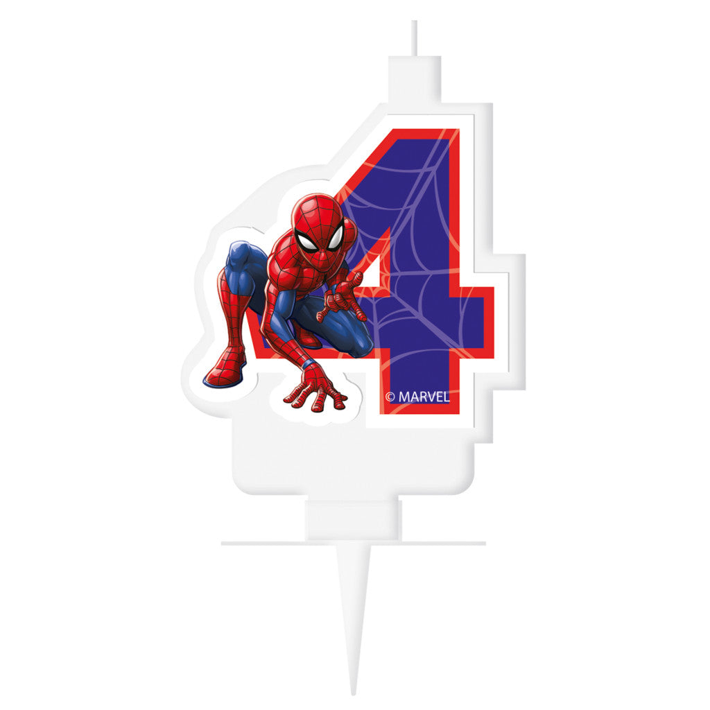 Zirnekļcilvēka Marvel skaitļa svece 4
