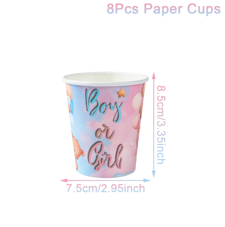 Dzimuma atklāšanas ballītes piederumi galdam